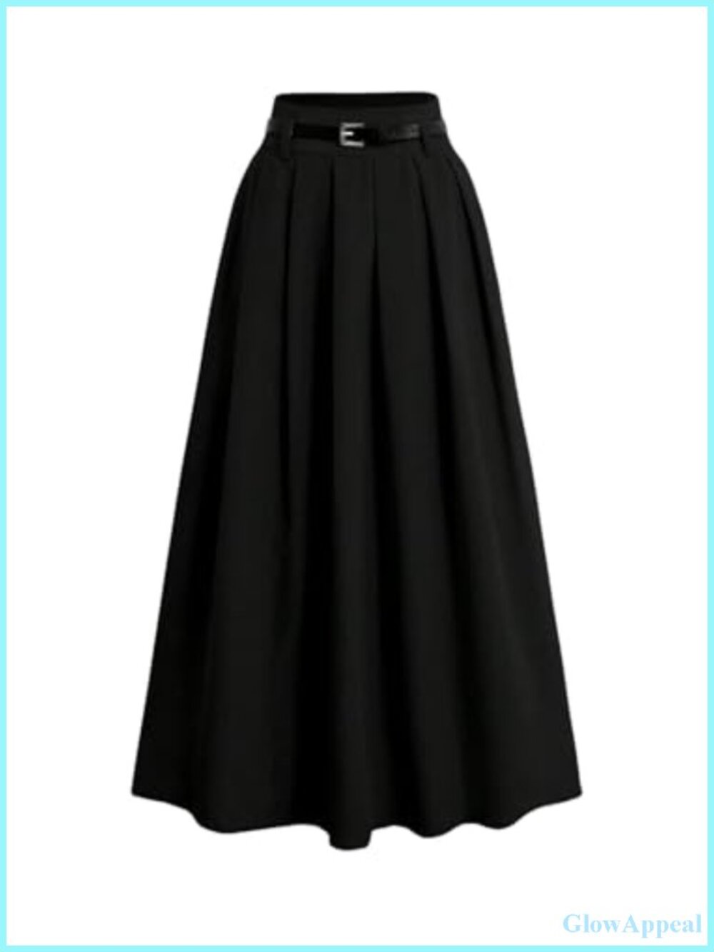 Women's Pleated Maxi Skirt A-Line High Waist with Pockets